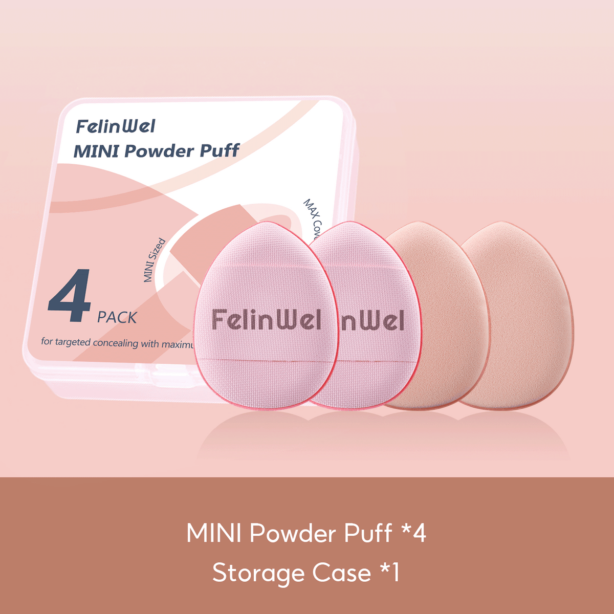 FelinWel Mini Finger Puff Set – Precision Concealer & Foundation Detail Sponge