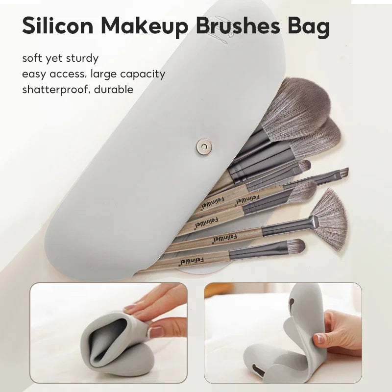 FelinWel 7 Pcs Professional Makeup Brushes Set Cruelty-Free Vegan with Optional Bag