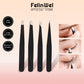 FelinWel - 4Pcs Set Stainless Steel Eyelash Tweezers Eyebrow Hair Remove Supplies