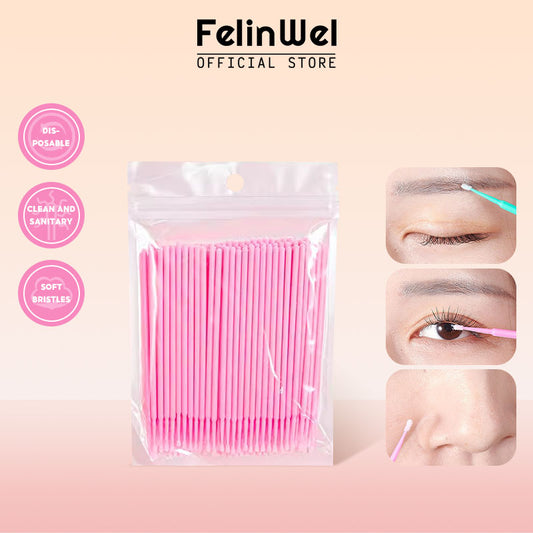 FelinWel - 100 PCS Disposable Cotton Swab Eyelash Extension Tools