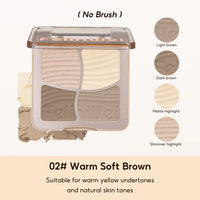 FelinWel 4 Colors Highlighter Contour Palette Makeup 3D Bronzer Matte Powder