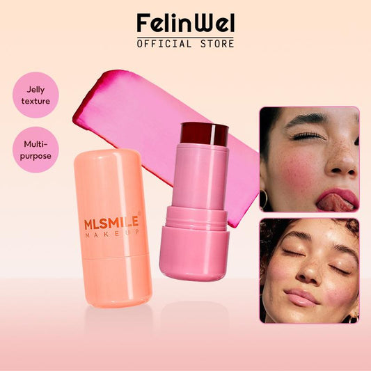 MLSMILE - Jelly-like Blush Stick for Cheek and Lips, Jelly Texture, Multifunctional,  Blendable, Cute