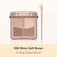 FelinWel 4 Colors Highlighter Contour Palette Makeup 3D Bronzer Matte Powder