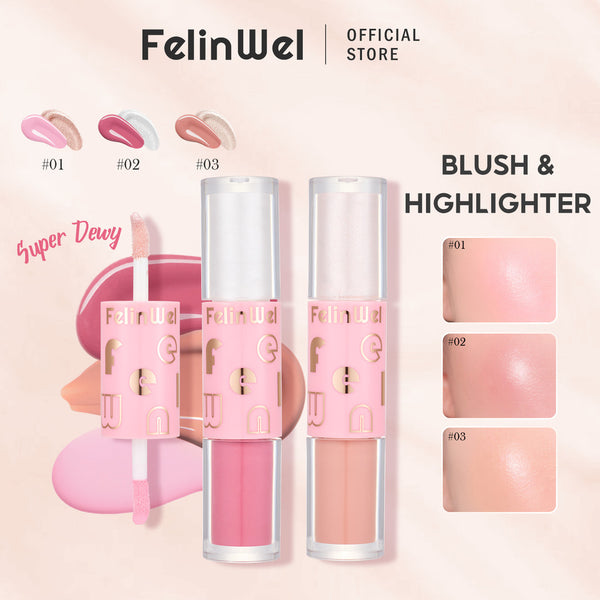 FelinWel Super Dewy Blush & Highlighter Dual-ended Stick Liquid Blendable