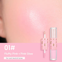 FelinWel Dual-Ended Blush & Highlighter Stick – Dewy Glow, 3 Shades