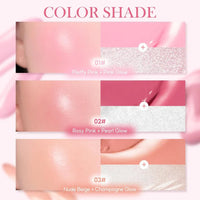 FelinWel Dual-Ended Blush & Highlighter Stick – Dewy Glow, 3 Shades