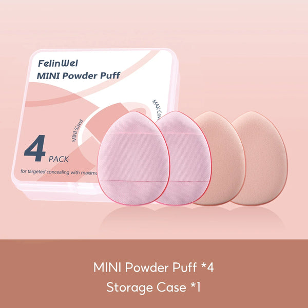 FelinWel Mini Size Finger Puff Set, Face Concealer Foundation Detail Powder Puff