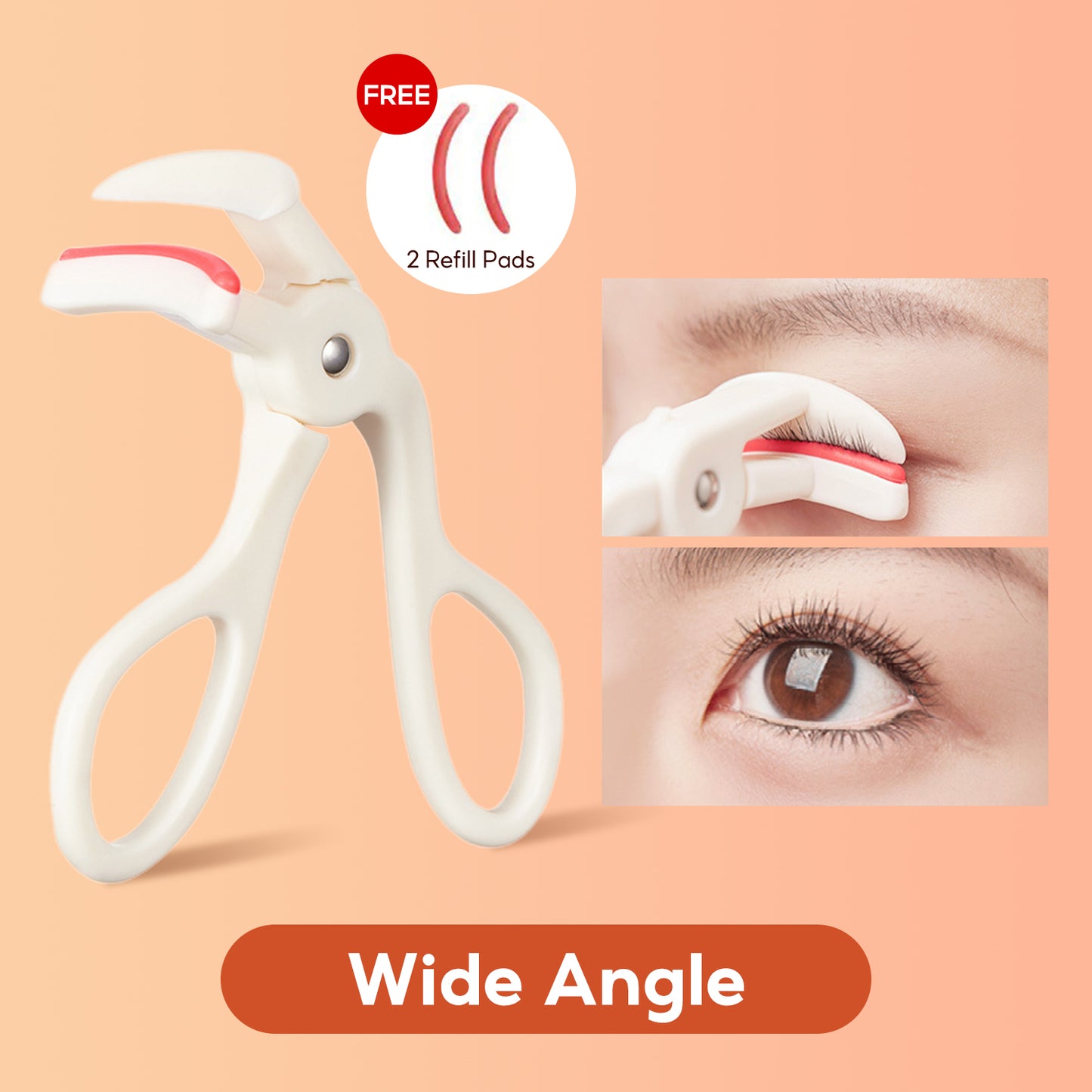 FelinWel Portable Eyelash Curler, Wide Angle Lash Curler with 2 Refill Pads