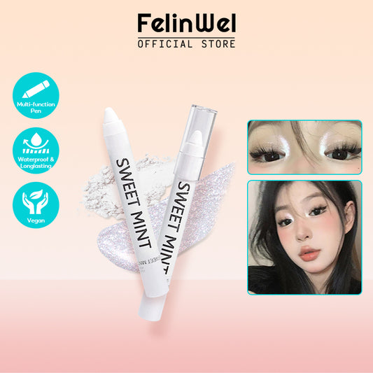 FelinWel - Matte White Lying Silkworm Highlighter Pen