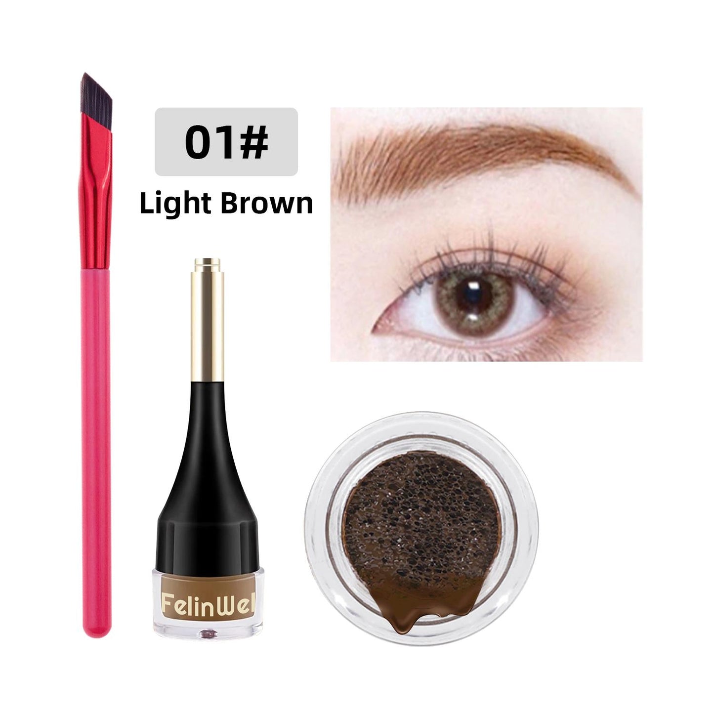 FelinWel - Multi-function Eyebrow Brush and Cream Set Gel Zelda Brush
