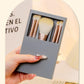 FelinWel - Makeup Brushes Set with Mirror, 5 Pcs Portable Small Makeup Brush