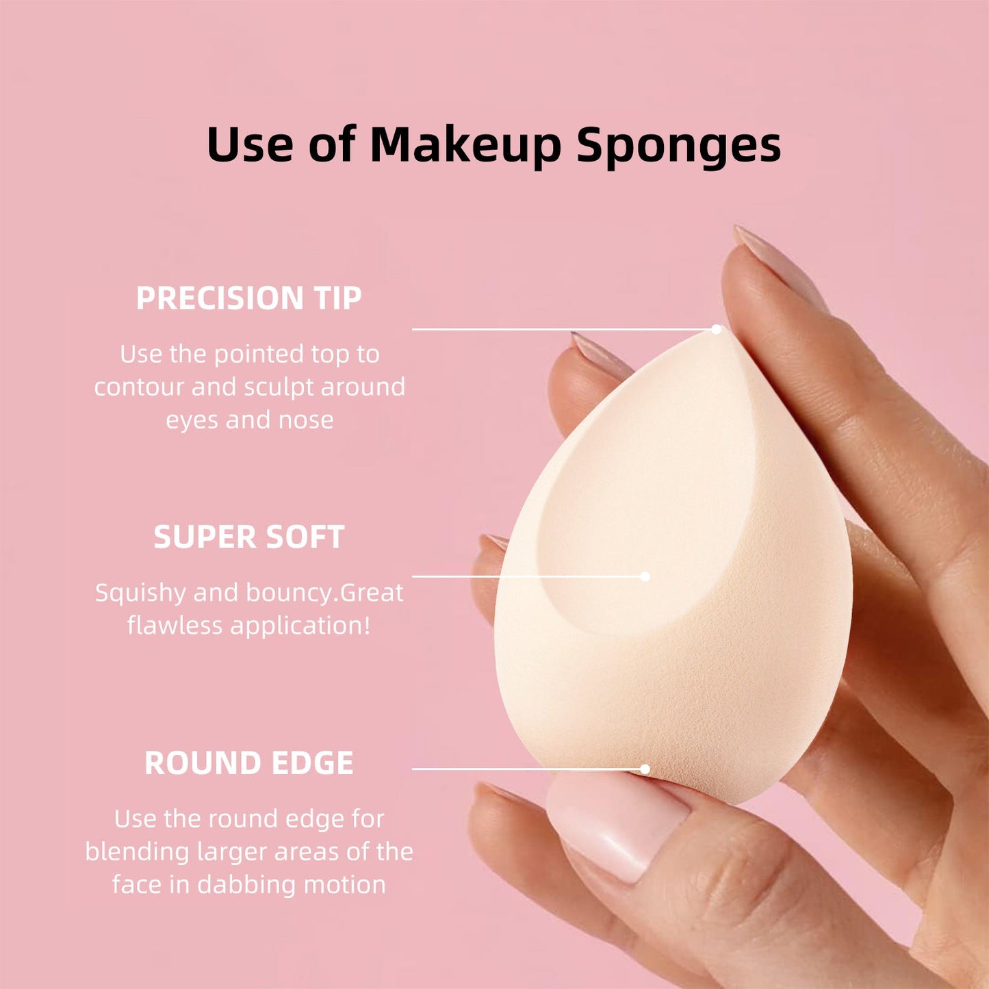 FelinWel 4 Pack Beauty Blender Makeup Sponges Set