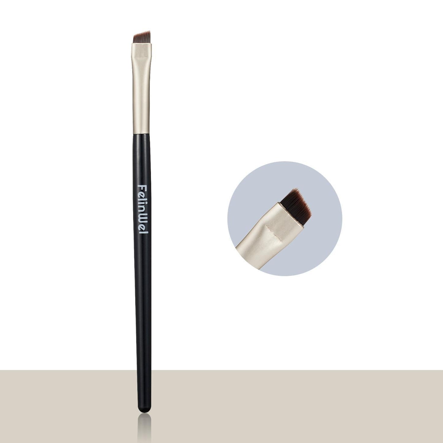 FelinWel 2 Pcs Angled Eyeliner & Eyebrow Makeup Brushes