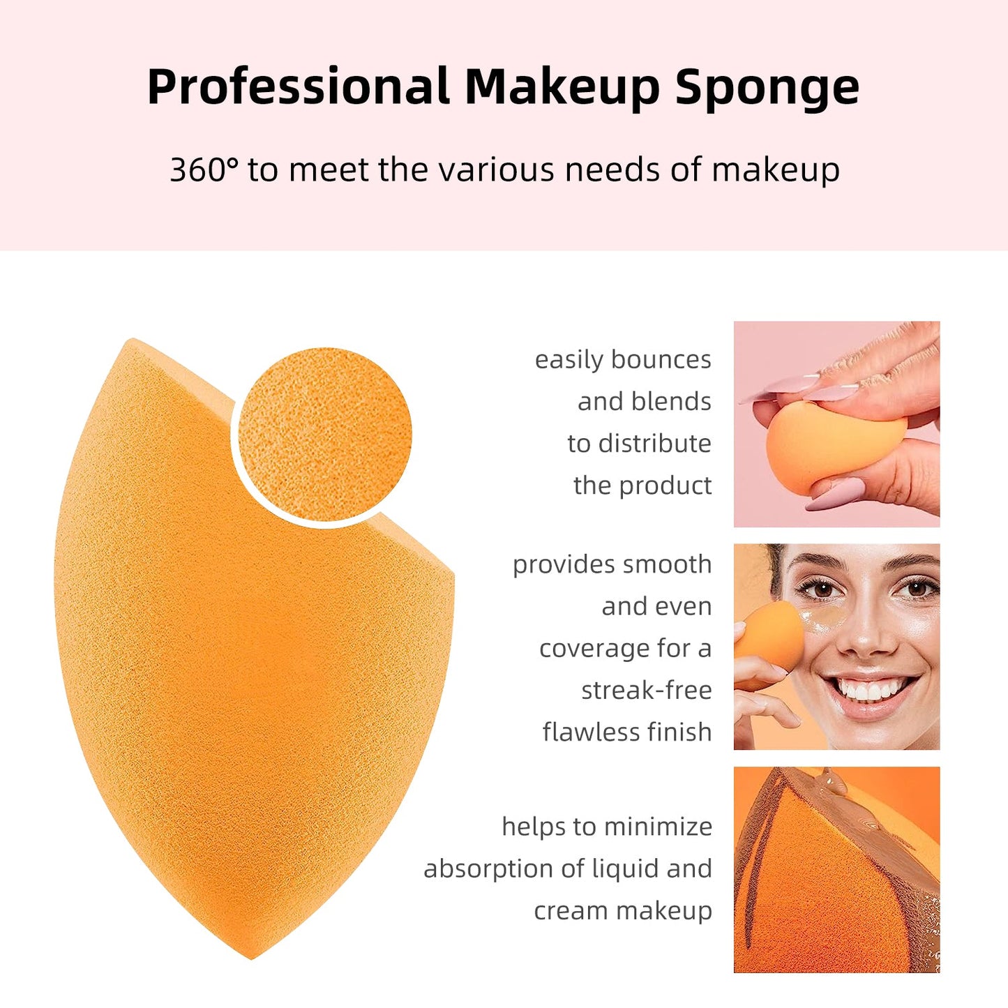 4 Pack Beauty Blender Makeup Sponges Set