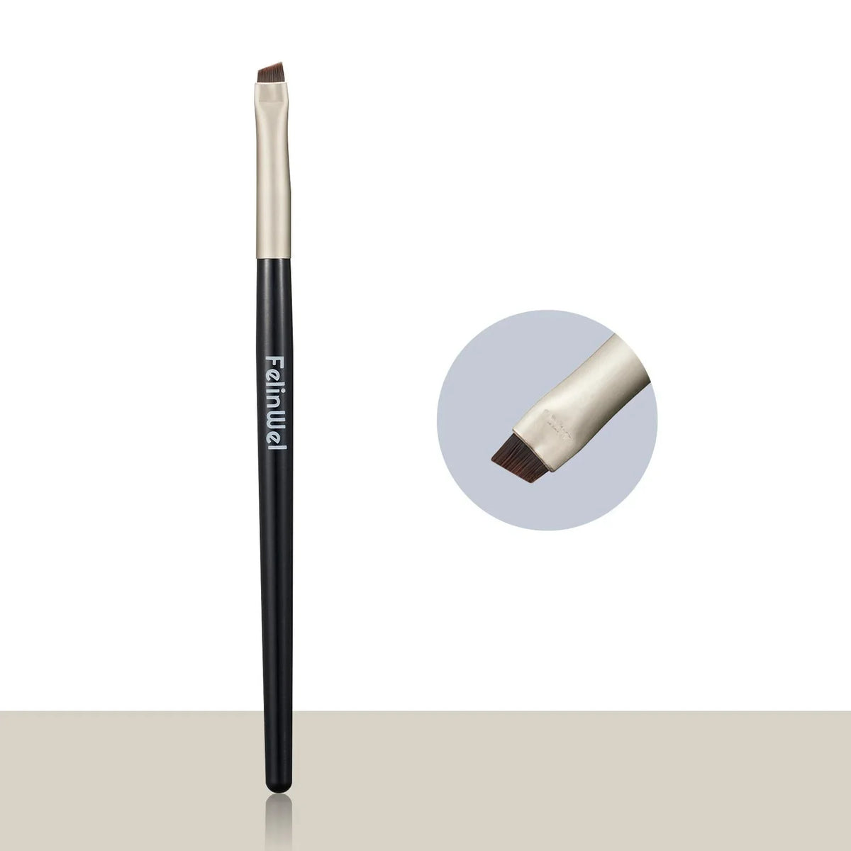 FelinWel 2 Pcs Angled Eyeliner & Eyebrow Makeup Brushes
