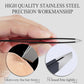 FelinWel - 4Pcs Set Stainless Steel Eyelash Tweezers Professional Eyebrow Hair Remove Supplies