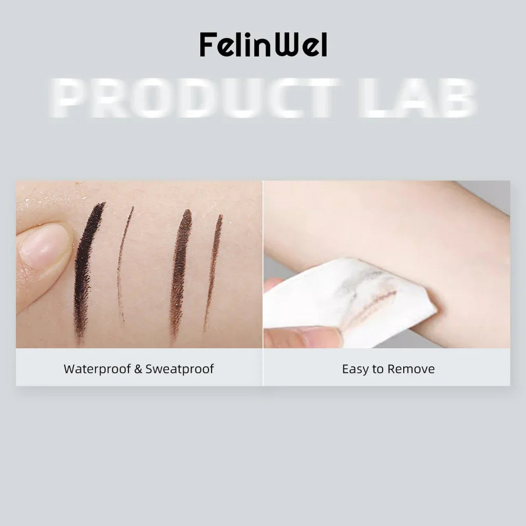 FelinWel 2-in-1 Gel Eyeliner & Brow Set – Waterproof, Brushes Included