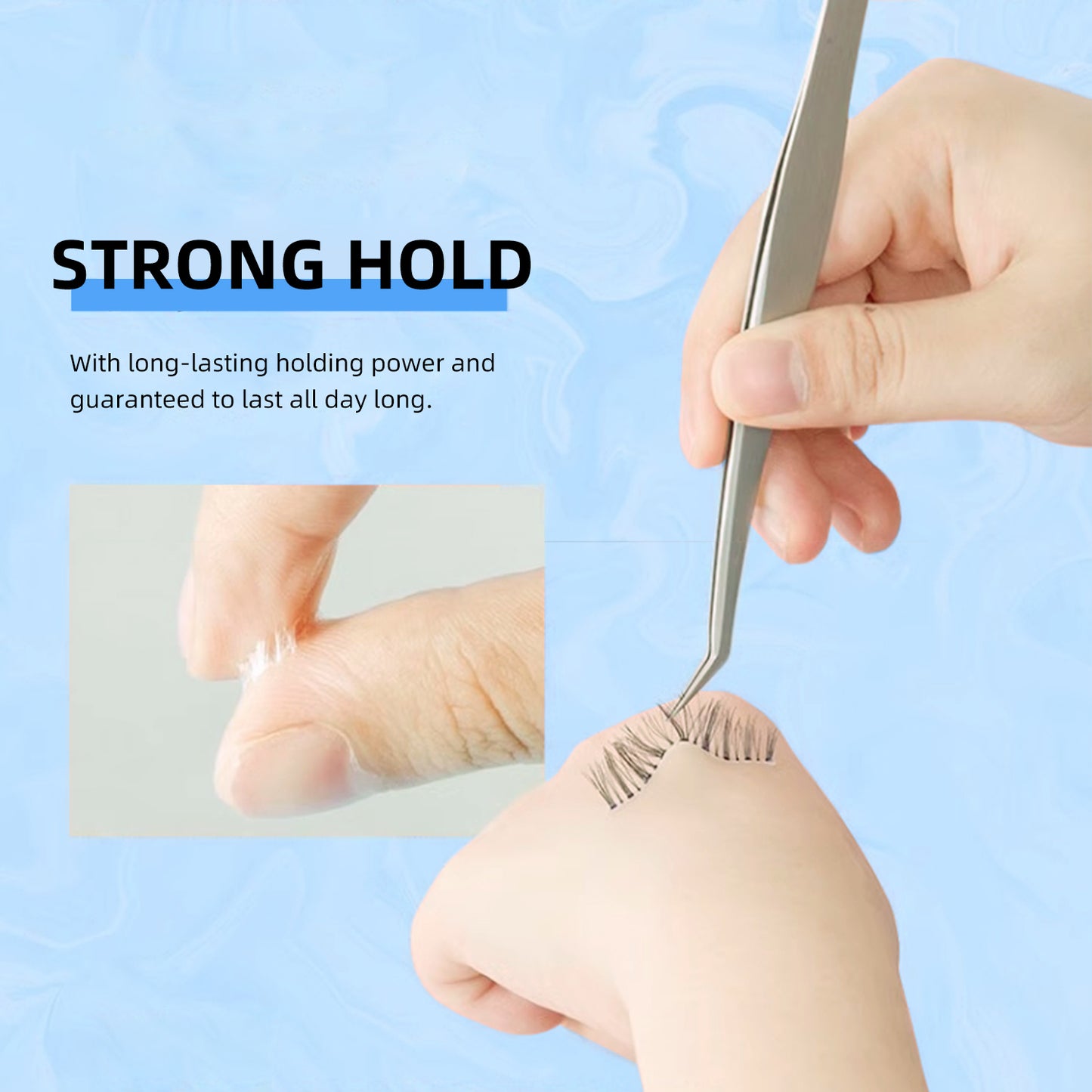 FelinWel - Strong Hold False Eyelash Glue with Brush Applicator for Strip Lash Cluster