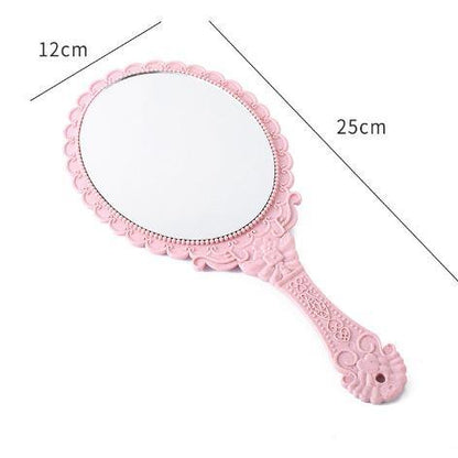 FelinWel - Vintage Style Oval Hand Held Vanity Mirror - FelinWel